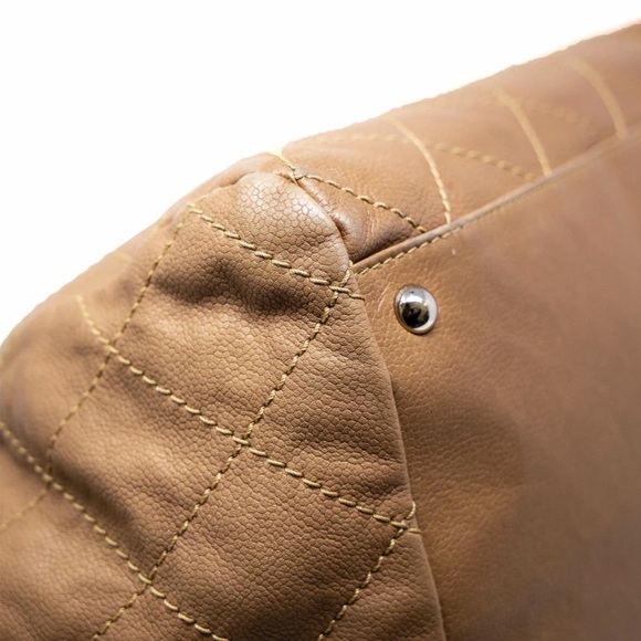 CHANEL CC Caviar Beige Wild Stitch Tote Bag Palladium Chain Purse HOST PICK 💖5 - Picture 16 of 16